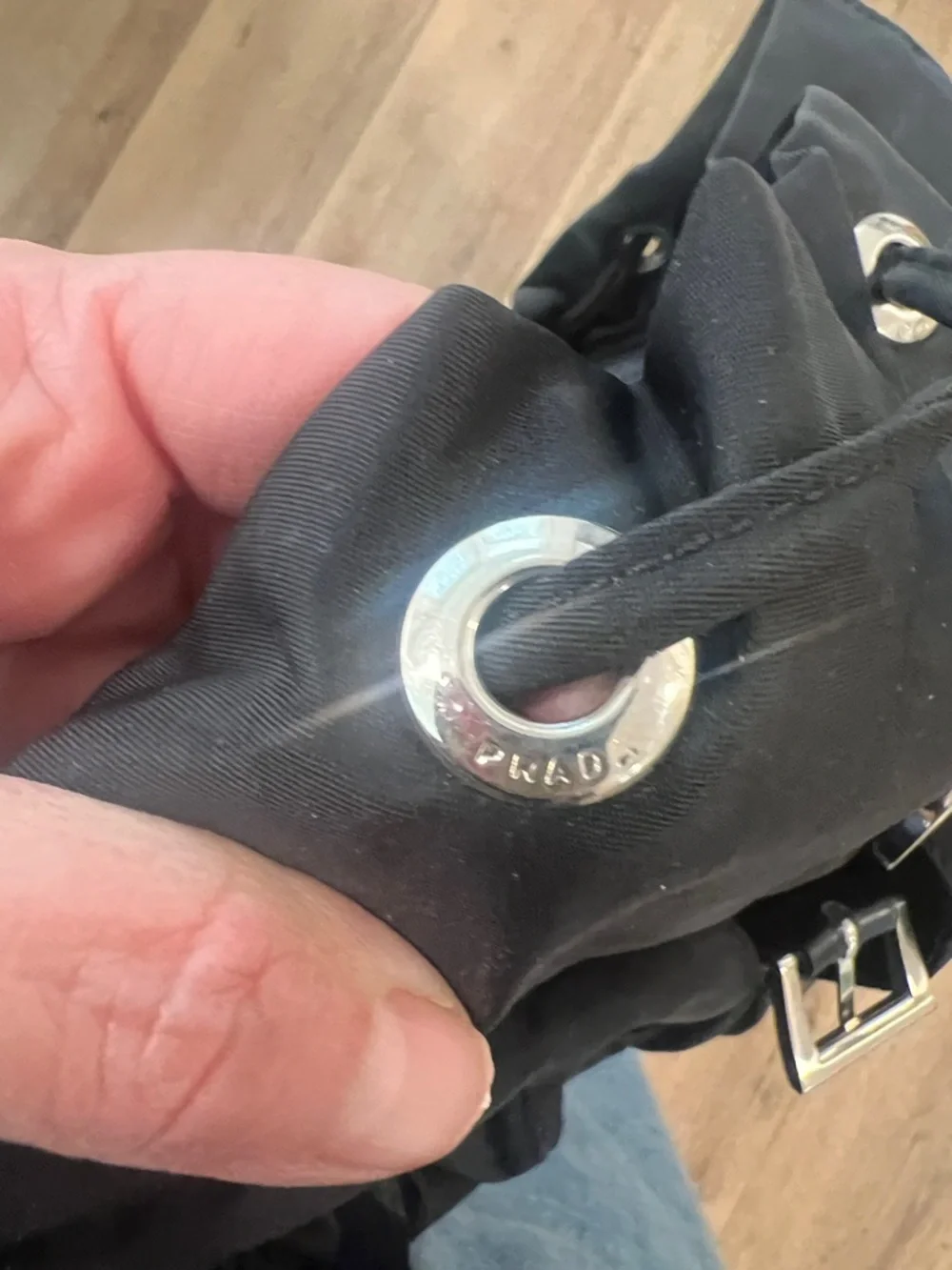 Prada Black Nylon Backpack with Leather Trim - Picture 8 of 8